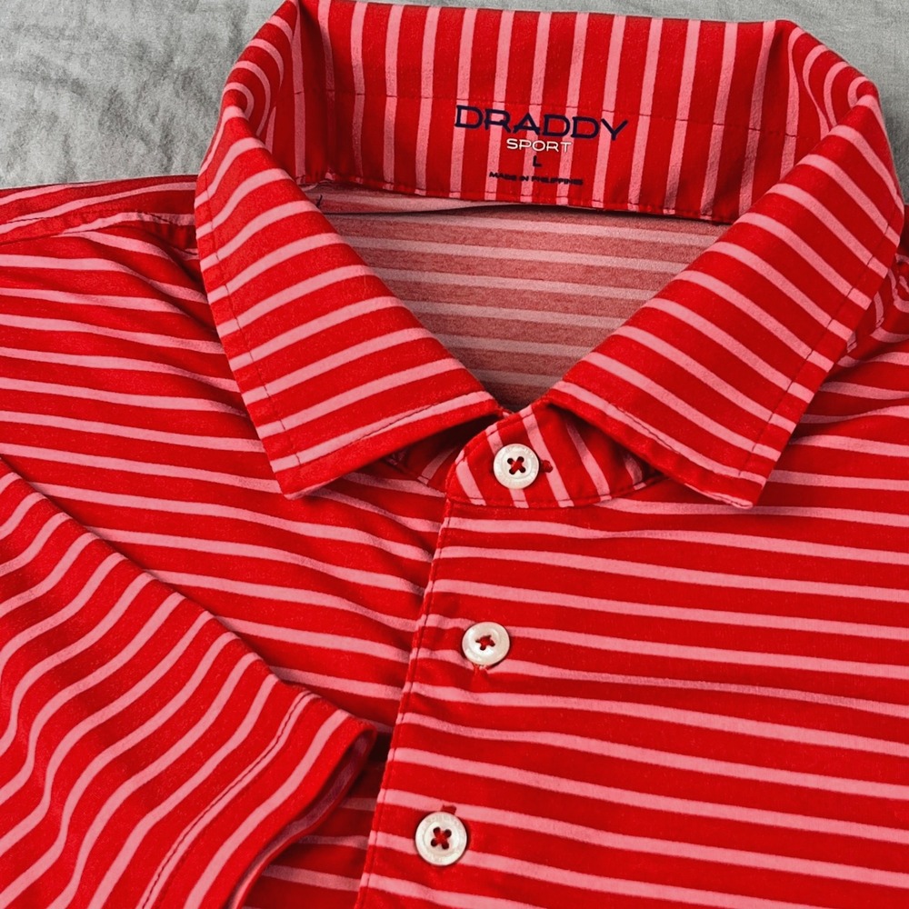 B DRADDY SPORT‎ Polo Shirt Men Large Red Performance Golf FireRock Country Club